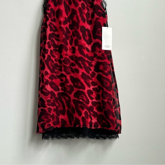 TOBI Cherished Moments Leopard Print Shift Mini Dress Y2K 90s Dark Romantic XS - Picture 6 of 12